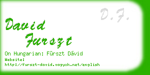 david furszt business card